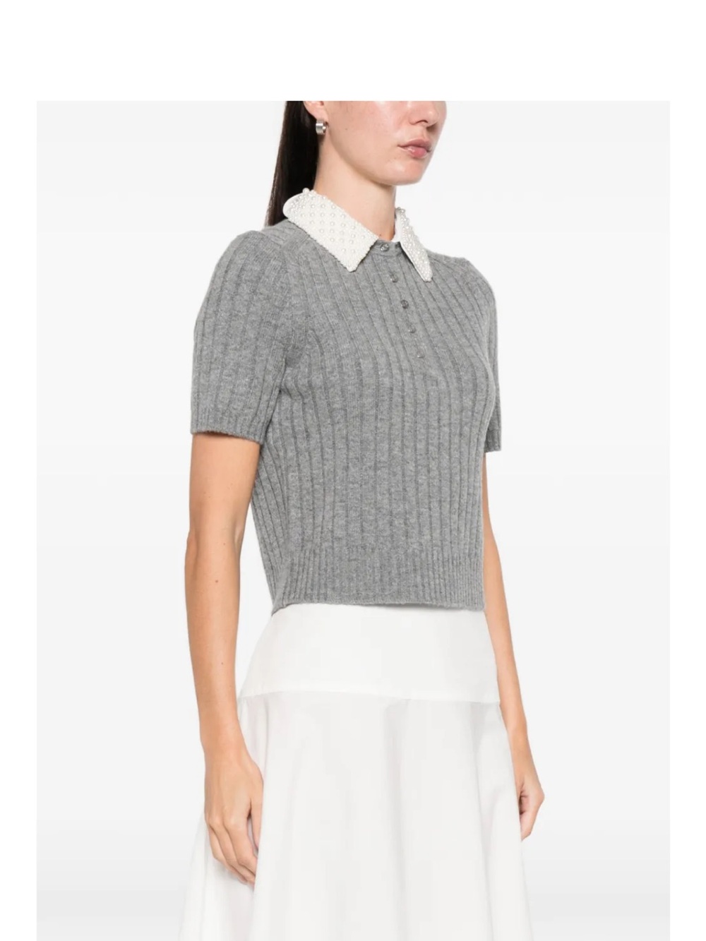 Maje removable beaded collar sweater